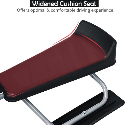 Goplus Snow Racer Sled، لوح منزلق للتزلج مع عجلة قيادة، مكابح مزدوجة، حبل سحب قابل للسحب، للأطفال من سن 6 سنوات فما فوق، يحمل طفلين أو مراهق in Kuwait