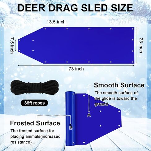 1 Pcs Dual Harness Deer Drag Harness and 1 Pcs Drag Sleds Heavy Duty Deer Dragging Strap with 2 Rope, Hunting Equipment for Hauling Elk Turkeys Game Animals(Tapered End,Orange) in Saudi Arabia