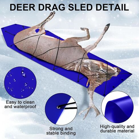 1 Pcs Dual Harness Deer Drag Harness and 1 Pcs Drag Sleds Heavy Duty Deer Dragging Strap with 2 Rope, Hunting Equipment for Hauling Elk Turkeys Game Animals(Tapered End,Orange) in Saudi Arabia