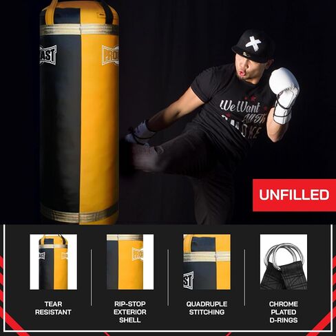 PROLAST 4Ft XL 135Lb حقيبة ركل ثقيلة للبالغين، الملاكمة، الفنون القتالية المختلطة، الفنون القتالية، الملاكمة التايلاندية، معدات تدريب القوة، شعار وحيد القرن in Kuwait