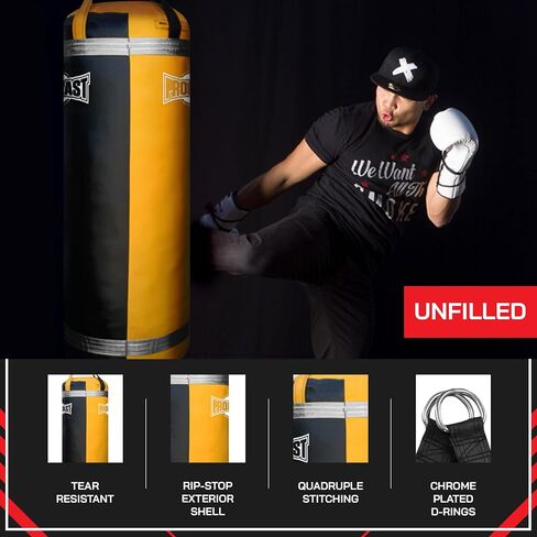 PROLAST 4Ft XL 135Lb حقيبة ركل ثقيلة للبالغين، الملاكمة، الفنون القتالية المختلطة، الفنون القتالية، الملاكمة التايلاندية، معدات تدريب القوة، شعار وحيد القرن in Kuwait