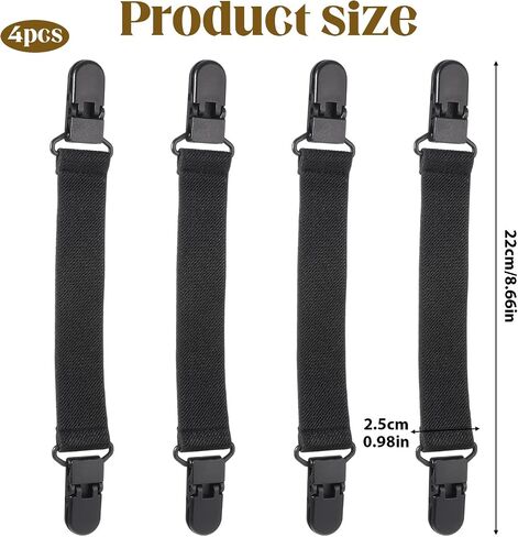 4 Pcs Adjustable Boot Straps for Cowboy Boots Elastic Boot Straps Clamp for Women and Men Bike Pant Leg Strap Clips Riding Motorcycle Mitten Stirrup Leg Strap Pants in Saudi Arabia