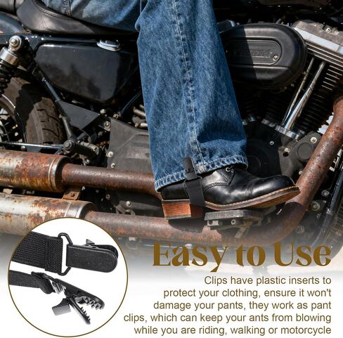 4 Pcs Adjustable Boot Straps for Cowboy Boots Elastic Boot Straps Clamp for Women and Men Bike Pant Leg Strap Clips Riding Motorcycle Mitten Stirrup Leg Strap Pants in Saudi Arabia