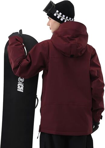 سترة تزلج للنساء مع Recco 3L على الجليد Anorak بلوفر فضفاض معطف مقنع معزول هوديي مقاوم للماء دافئ in Kuwait