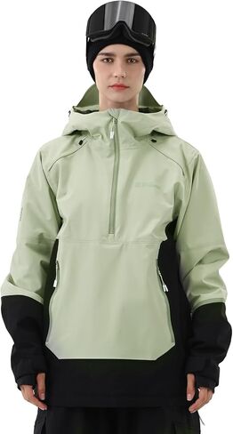 سترة تزلج للنساء مع Recco 3L على الجليد Anorak بلوفر فضفاض معطف مقنع معزول هوديي مقاوم للماء دافئ in Kuwait