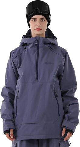 سترة تزلج للنساء مع Recco 3L على الجليد Anorak بلوفر فضفاض معطف مقنع معزول هوديي مقاوم للماء دافئ in Kuwait