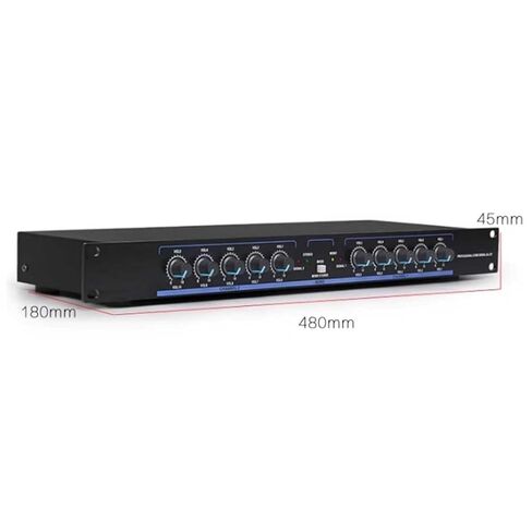 Stereo Audio Signal Distributor, 2 Input 10 Output Audio Processor, Stereo and Mono Work Modes, with Independent Volume Adjustment, for DJ Studio, Live Performance in Kuwait