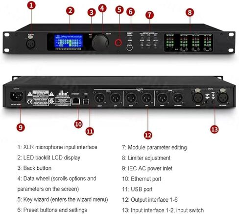 LCD Audio Processor with Frequency Division, Level Indicator & PC Control - Ideal for DJ Studios & Live Performances, Enhanced Sound Quality & Precision in Kuwait