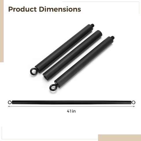 3-Piece Pilates Stick with Adjustable Resistance, Portable Multi-Function Bar for Yoga, Includes Foam, Carbon Steel, Ideal for Pull-Down Workouts in Kuwait