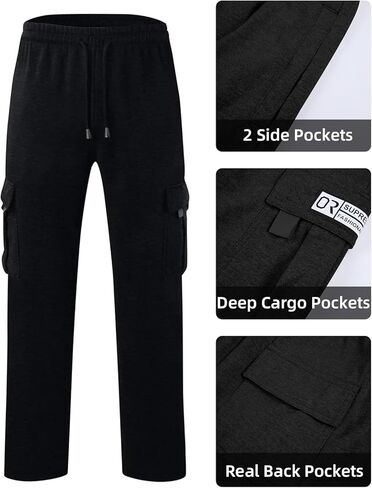الرجال البضائع Sweatpants الصوف فضفاضة عادية الركض سراويل للتسلق مفتوحة أسفل Sweatpants للرجال تجريب رياضي مع جيوب in Saudi Arabia
