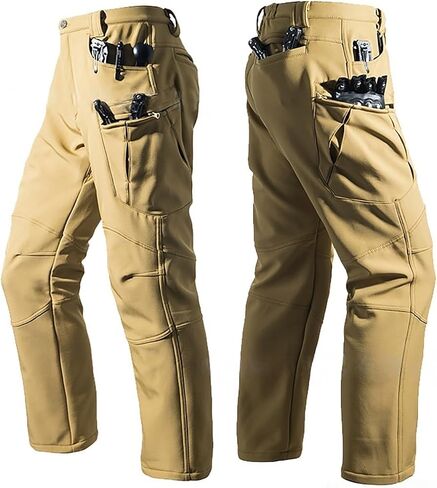 Fleece Lined Cargo Pants Men Waterproof Ripstop Tactical Pants with Multi Pockets Stretch Outdoor Hiking Outfits in Saudi Arabia