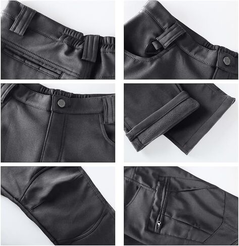 Fleece Lined Cargo Pants Men Waterproof Ripstop Tactical Pants with Multi Pockets Stretch Outdoor Hiking Outfits in Saudi Arabia