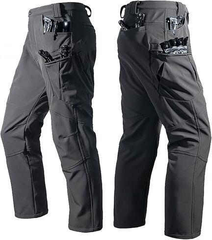 Fleece Lined Cargo Pants Men Waterproof Ripstop Tactical Pants with Multi Pockets Stretch Outdoor Hiking Outfits in Saudi Arabia