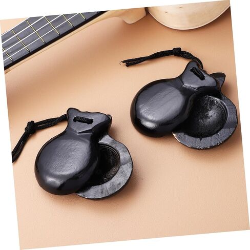 Wood Castanets Black Spanish Percussion Instrument for Adults Boys and Girls Music Education Hispanic Instruments in Saudi Arabia