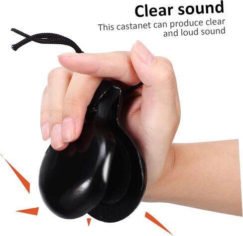 Wood Castanets Black Spanish Percussion Instrument for Adults Boys and Girls Music Education Hispanic Instruments in Saudi Arabia