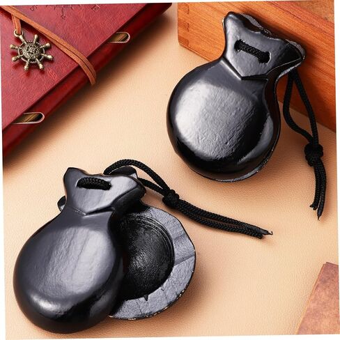 Wood Castanets Black Spanish Percussion Instrument for Adults Boys and Girls Music Education Hispanic Instruments in Saudi Arabia