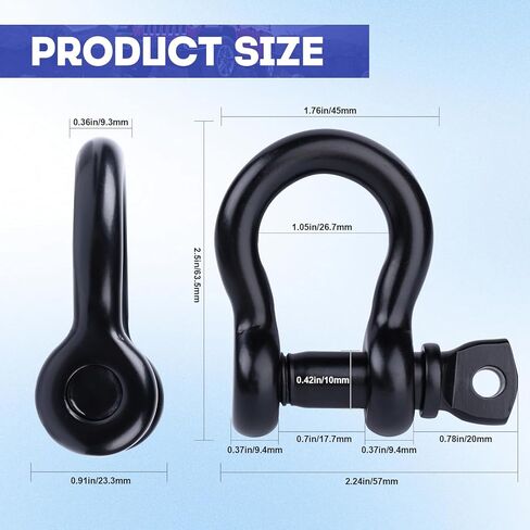 مجموعة أغلال على شكل حرف D من الفولاذ المقاوم للصدأ 316 باللون الأسود الفاخر، درجة بحرية 1/4 بوصة 5/16 بوصة 3/8 بوصة 1/2 بوصة أغلال مقوسة شديدة التحمل لسلاسل مرساة القوارب، وتزوير المراكب الشراعية in Kuwait