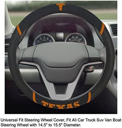MULTI_B University of Texas Automotive Gift Set.Wow! Logo On Front and Rear Auto Floor Liner. You get 2 Head Rest Cover 4 Floor Mat and 1 Wheel Cover in This Gift Set. Perfect to Texas Longhorns Fan in Saudi Arabia