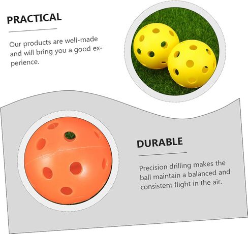 30pcs Indoor Golf Practice Balls Hallow Training Balls for Skill Levels Pe Material Yellow Orange in Saudi Arabia