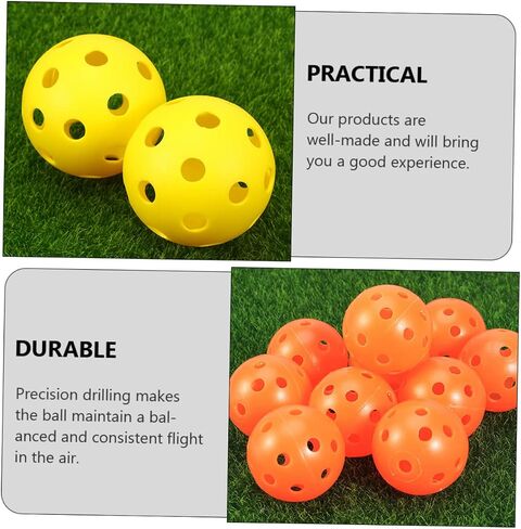 30pcs Indoor Golf Practice Balls Hallow Training Balls for Skill Levels Pe Material Yellow Orange in Saudi Arabia