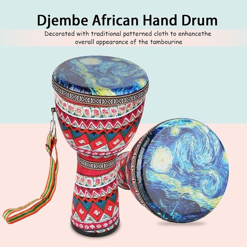 FF Bonfires طبل أفريقي مقاس 8.5 بوصة - طبول PP Djembe متينة للبالغين، متعدد الألوان الطبول الأفريقية غير العشرة، أداة قرع على طراز غرب أفريقيا djembes أداة شفاء الموسيقى in Saudi Arabia