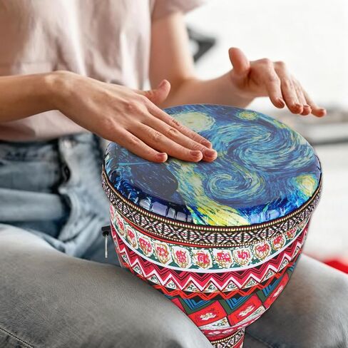 FF Bonfires طبل أفريقي مقاس 8.5 بوصة - طبول PP Djembe متينة للبالغين، متعدد الألوان الطبول الأفريقية غير العشرة، أداة قرع على طراز غرب أفريقيا djembes أداة شفاء الموسيقى in Saudi Arabia