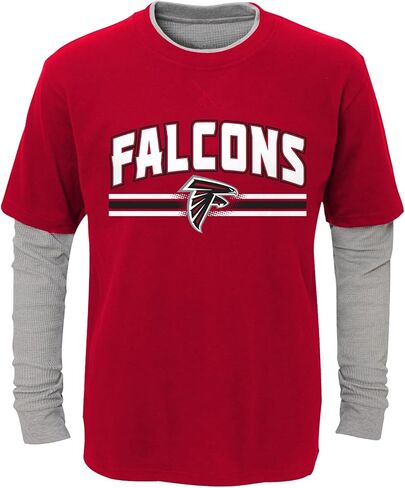 Outerstuff NFL Atlanta Falcons Toddler Long Sleeve Thermal T-Shirt with Faux Short Sleeve (2T-4T) in Saudi Arabia