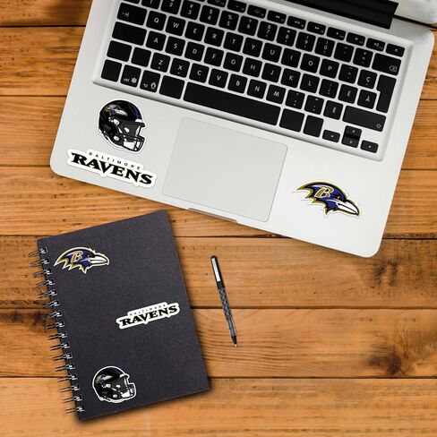 FANMATS 39517 NFL - ملصق Baltimore Ravens 6 قطع - يعمل على الأسطح الصلبة - للمنازل والسيارات والشاحنات وسيارات الدفع الرباعي والأشياء الشخصية وأجهزة الكمبيوتر المحمولة والهواتف المحمولة | أبيض | 5 × 6.25 بوصة | 6 شعارات/علامة نصية مختلفة in Saudi Arabia