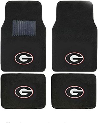 Georgia Bulldogs 4 Pc Carpet Floor Mats And Chrome Metal License Frame in Saudi Arabia