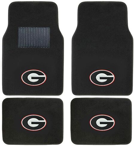 Georgia Bulldogs 4 Pc Carpet Floor Mats And Chrome Metal License Frame in Saudi Arabia