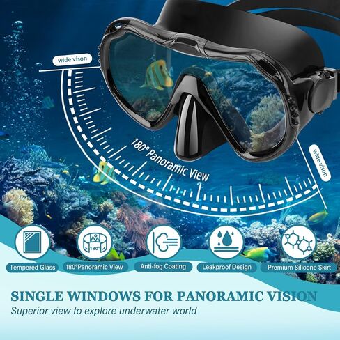 Snorkeling Gear for Kids Adults, 4 in 1 Travel Mask Fins Snorkel Set with Panoramic View Anti Fog Mask, Dry Top Snorkel, Trek Fins and Travel Bag, Snorkel Gear for Swimming Diving Snorkeling in Saudi Arabia