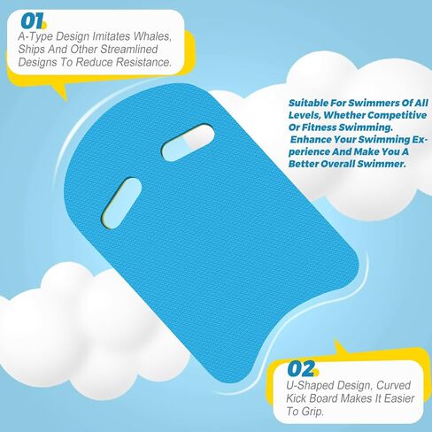 2026 Swimming Kickboard, 17x11.5 in Training Aid Board for Swimming and Exercise Training, U Design Kick Boards Easy to Grip, Durable EVA Safty Kickboard in Kuwait