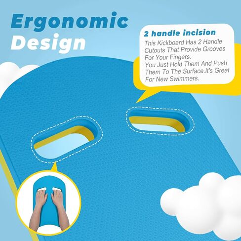 2026 Swimming Kickboard, 17x11.5 in Training Aid Board for Swimming and Exercise Training, U Design Kick Boards Easy to Grip, Durable EVA Safty Kickboard in Kuwait