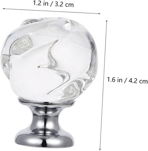 2pcs Crystal Knobs, Dresser Glass Round Rose Decor Exquisite Knob for Closet, Dresser, Vanity Tray & Interior Door Doorknob Pull in Saudi Arabia