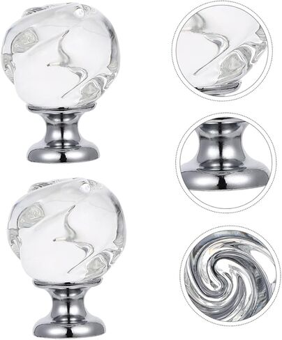 2pcs Crystal Knobs, Dresser Glass Round Rose Decor Exquisite Knob for Closet, Dresser, Vanity Tray & Interior Door Doorknob Pull in Saudi Arabia