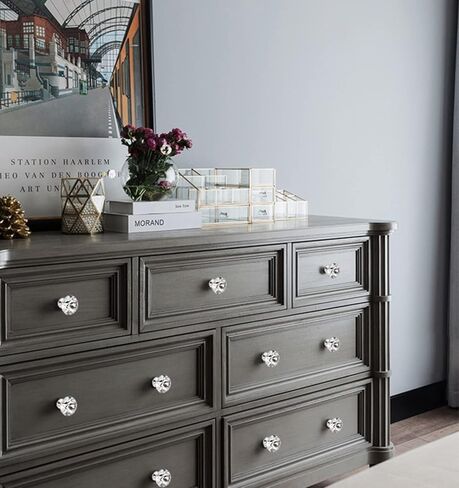 مقابض كريستال، 4 قطع ذهبية بفتحة واحدة ومقبض ماسي لخزانة الملابس ومقبض باب خزانة الملابس لأبواب خزانة الملابس والخزائن والأدراج (فضي، 40 ملم) in Kuwait