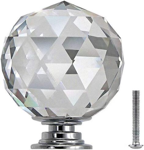Crystal Knobs, 5pcs 30mm Round Diamond Knob, Drawer Pull Handle Kitchen Door Wardrobe Hardware Used for Cabinet, Dresser, Cupboard in Saudi Arabia