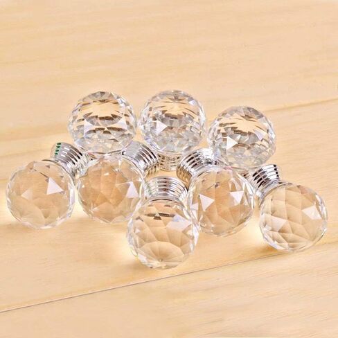 Crystal Knobs, 5pcs 30mm Round Diamond Knob, Drawer Pull Handle Kitchen Door Wardrobe Hardware Used for Cabinet, Dresser, Cupboard in Saudi Arabia