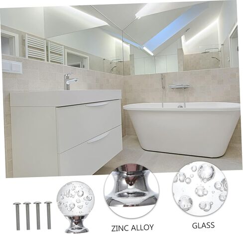 Crystal Knobs, 4pcs Glass Brass Doorknobs for Interior Door Knob Home Supplies Decorate in Saudi Arabia