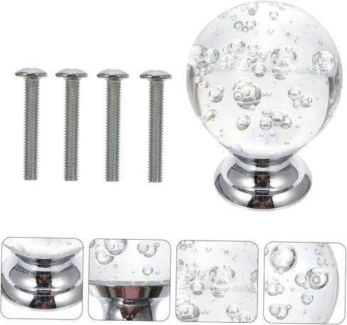 Crystal Knobs, 4pcs Glass Brass Doorknobs for Interior Door Knob Home Supplies Decorate in Saudi Arabia
