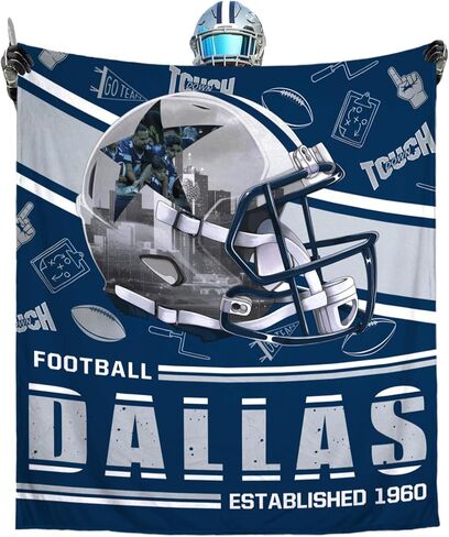 Football Style Football Throw Blanket Gift for Team Fans Soft Fleece Flannel Blanket 50"x60" in Saudi Arabia