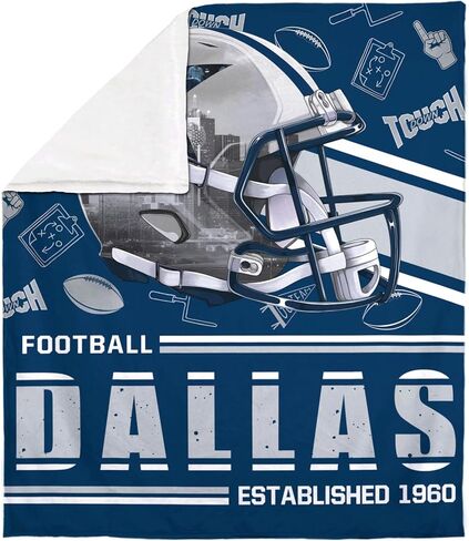 Football Style Football Throw Blanket Gift for Team Fans Soft Fleece Flannel Blanket 50"x60" in Saudi Arabia