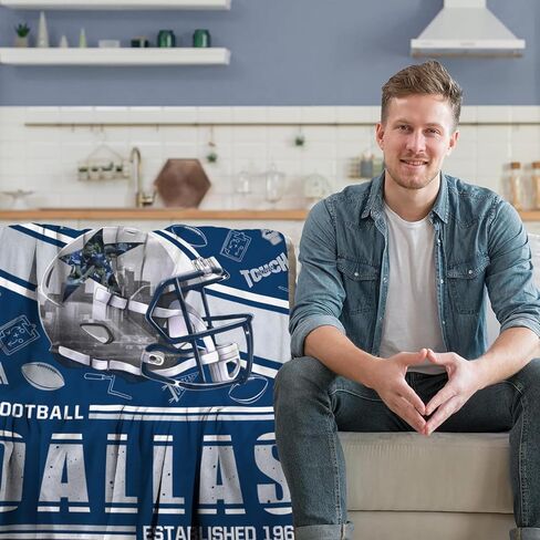 Football Style Football Throw Blanket Gift for Team Fans Soft Fleece Flannel Blanket 50"x60" in Saudi Arabia
