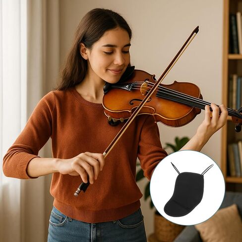 Violin Chin Rest Violin Shoulder Rest for 4/4-4/3, Soft Cotton Sponge Chin Pad Sponge 4/3 4/4 Shoulder Pad Cover Protector Accessories in Kuwait