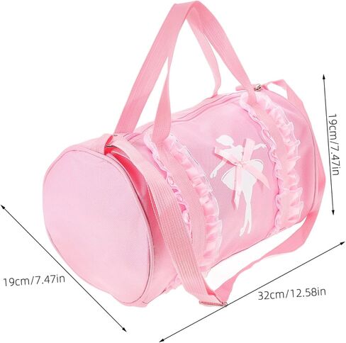Ballet Dance Bag for Portable Single Shoulder Tote with Strap Lightweight Zipper Design for Storing Ballet Shoes and Dance Clothing Pink with Lace Ballerina in Saudi Arabia