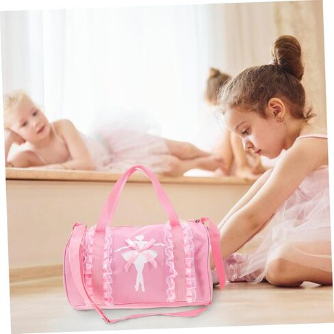 Ballet Dance Bag for Portable Single Shoulder Tote with Strap Lightweight Zipper Design for Storing Ballet Shoes and Dance Clothing Pink with Lace Ballerina in Saudi Arabia