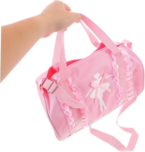 Ballet Dance Bag for Portable Single Shoulder Tote with Strap Lightweight Zipper Design for Storing Ballet Shoes and Dance Clothing Pink with Lace Ballerina in Saudi Arabia