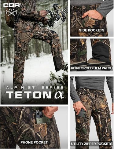 سروال شتوي سوفتشيل تكتيكي للرجال من CQR، سروال شحن مبطن بالصوف المقاوم للماء، سروال حراري للمشي لمسافات طويلة في الهواء الطلق in Kuwait