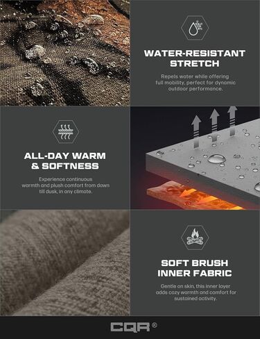 سروال شتوي سوفتشيل تكتيكي للرجال من CQR، سروال شحن مبطن بالصوف المقاوم للماء، سروال حراري للمشي لمسافات طويلة في الهواء الطلق in Kuwait