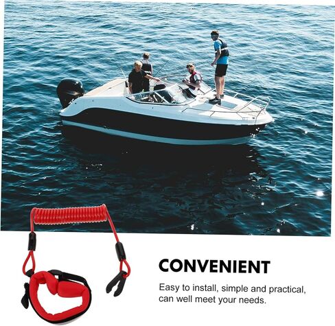 Boat Engine Lanyard Safety Cord Emergency Stop Harness for Motorboats Watercrafts Durable Wear Resistant Design User Friendly Activation for Enhanced Safety Water in Saudi Arabia